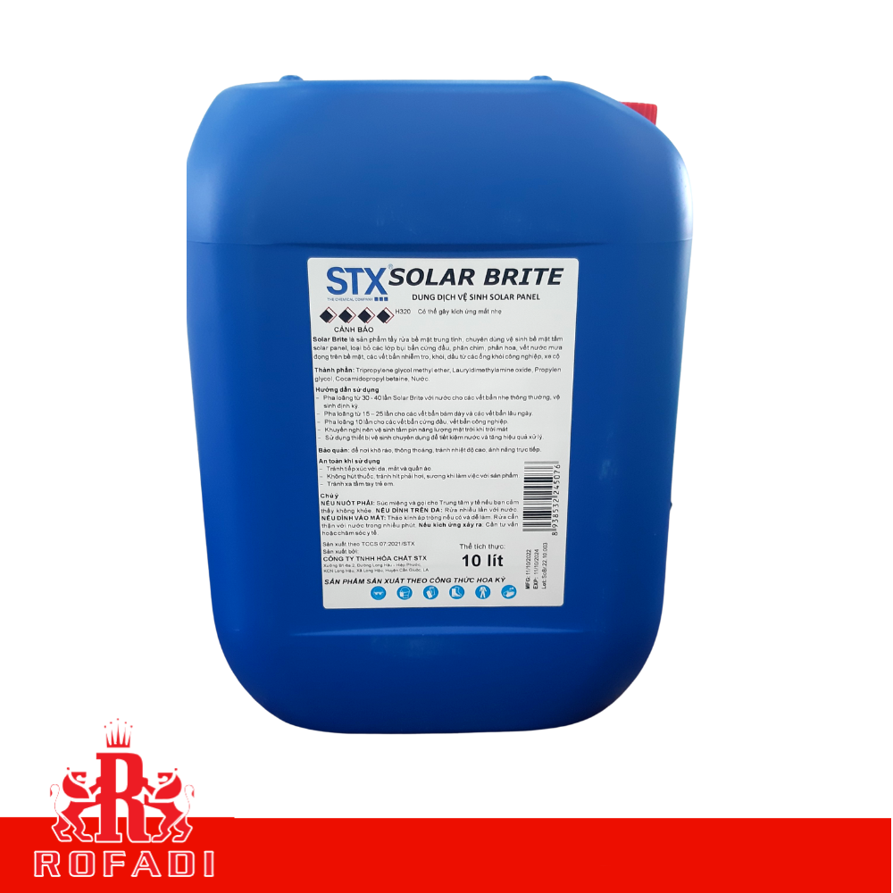 Dung dịch vệ sinh kính và tấm solar STX SOLAR BRITE 2L - 10L - 20L 3
